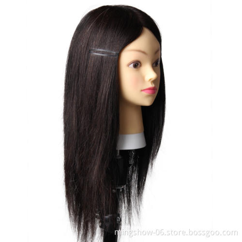 Mannequin Head With Human Hair 100% Hairdressing Head For Hairstyles Professional Styling Head With Natural Hair Doll